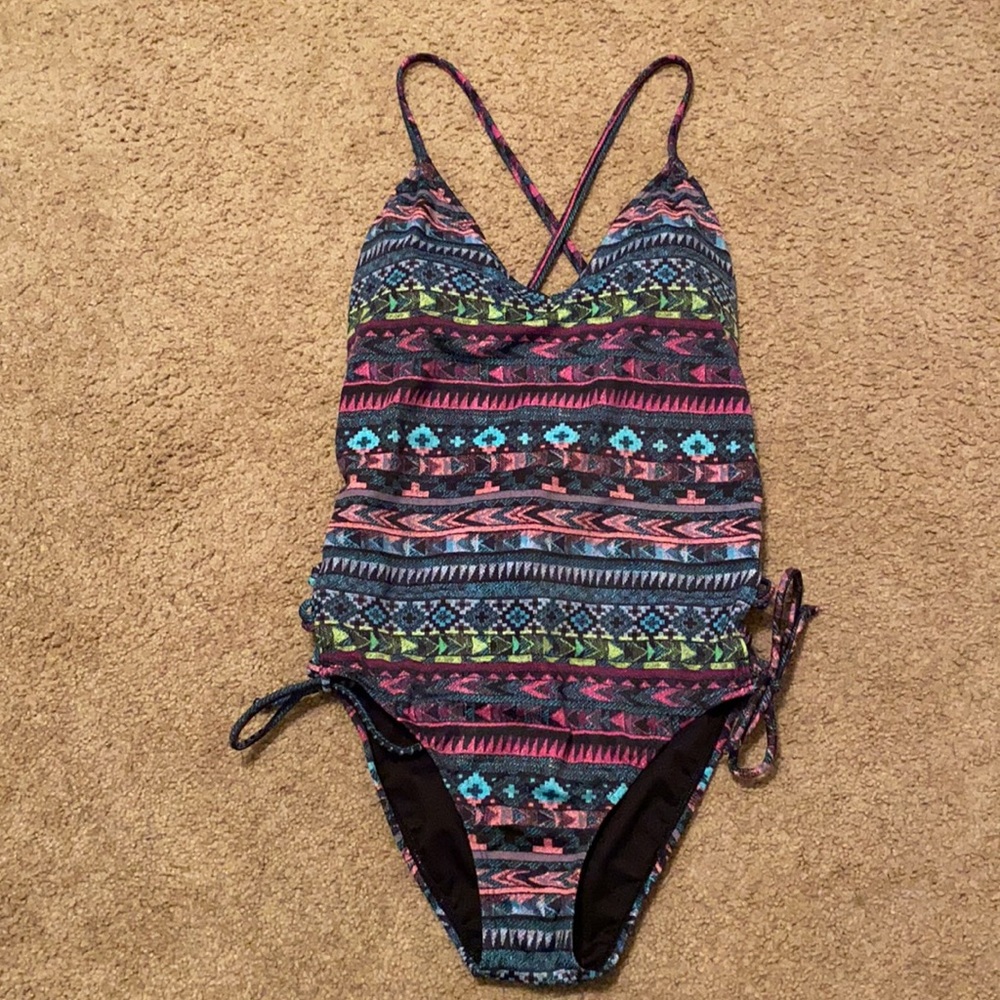 Women’s Slimming Control Lace Up One Pc Swimsuit